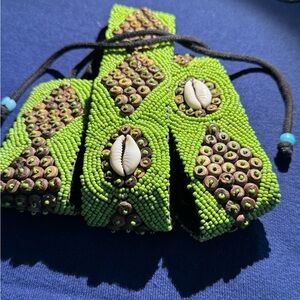 Green Beaded bohemian Women's belt